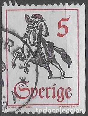 Sellos: SUECIA 1967 - HISTORIA POSTAL, CARTERO A CABALLO - USADO