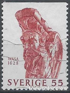 Sellos: SUECIA 1969 - EL BARCO DE GUERRA &rdquo;VASA&rdquo;, MASCARONES - USADO