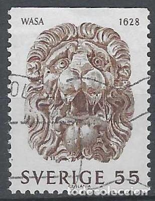 Sellos: SUECIA 1969 - EL BARCO DE GUERRA &rdquo;VASA&rdquo;, MASCARONES - USADO