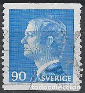 Francobolli: SUECIA 1975 - REY CARLOS GUSTAVO XVI, AZUL - USADO