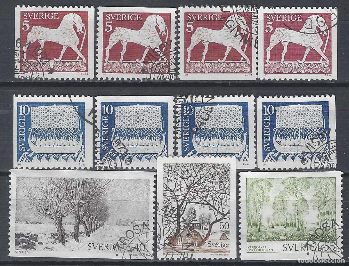 Sellos: SUECIA 1973 - ESCULTURAS DE PIEDRA EN GOTTLAND Y CUADROS DE PINTORES SUECOS, S.COMPLETA - USADOS