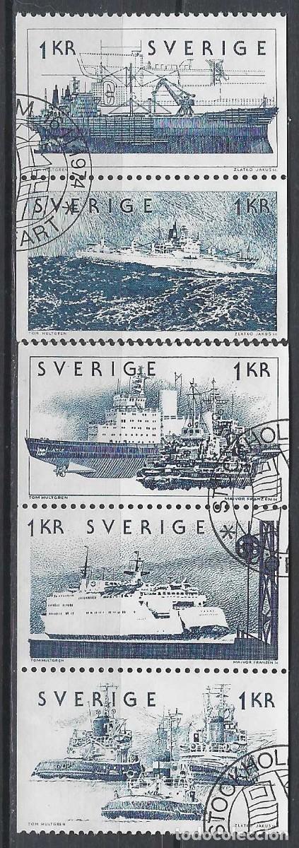Sellos: SUECIA 1974 - BARCOS, S.COMPLETA (3+2) - USADOS