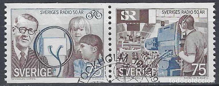 Sellos: SUECIA 1974 - LA RADIO SUECA, S.COMPLETA, PAR UNIDO - USADOS