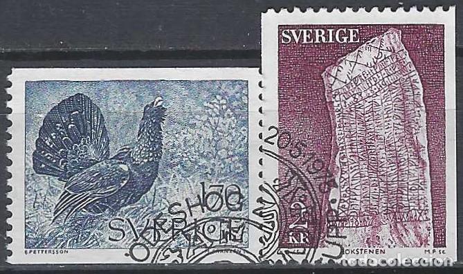 Sellos: SUECIA 1975 - FAUNA, UROGALLO Y PIEDRA R&Uacute;NICA DE R&Ouml;K, S.COMPLETA - USADOS