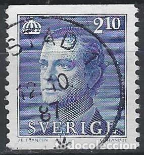 Sellos: SUECIA 1986 - REY CARLOS GUSTAVO XVI, AZUL - USADO