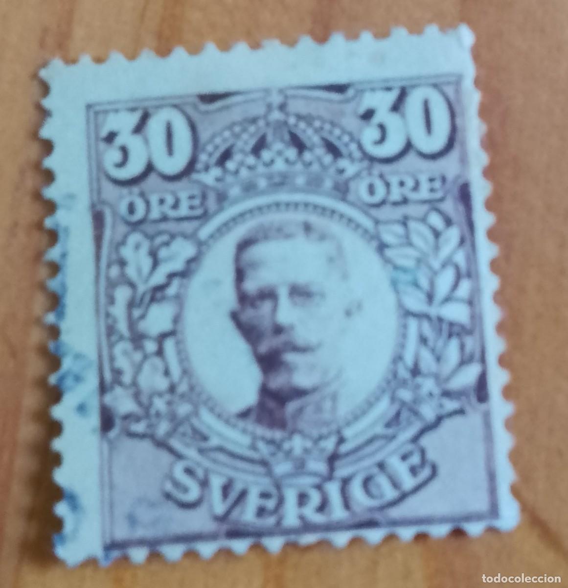 Sellos: SUECIA, SVERG - V/F 30 ORE - MONARQUIA, REY GUSTAVO V - A&Ntilde;O 1858-1950.