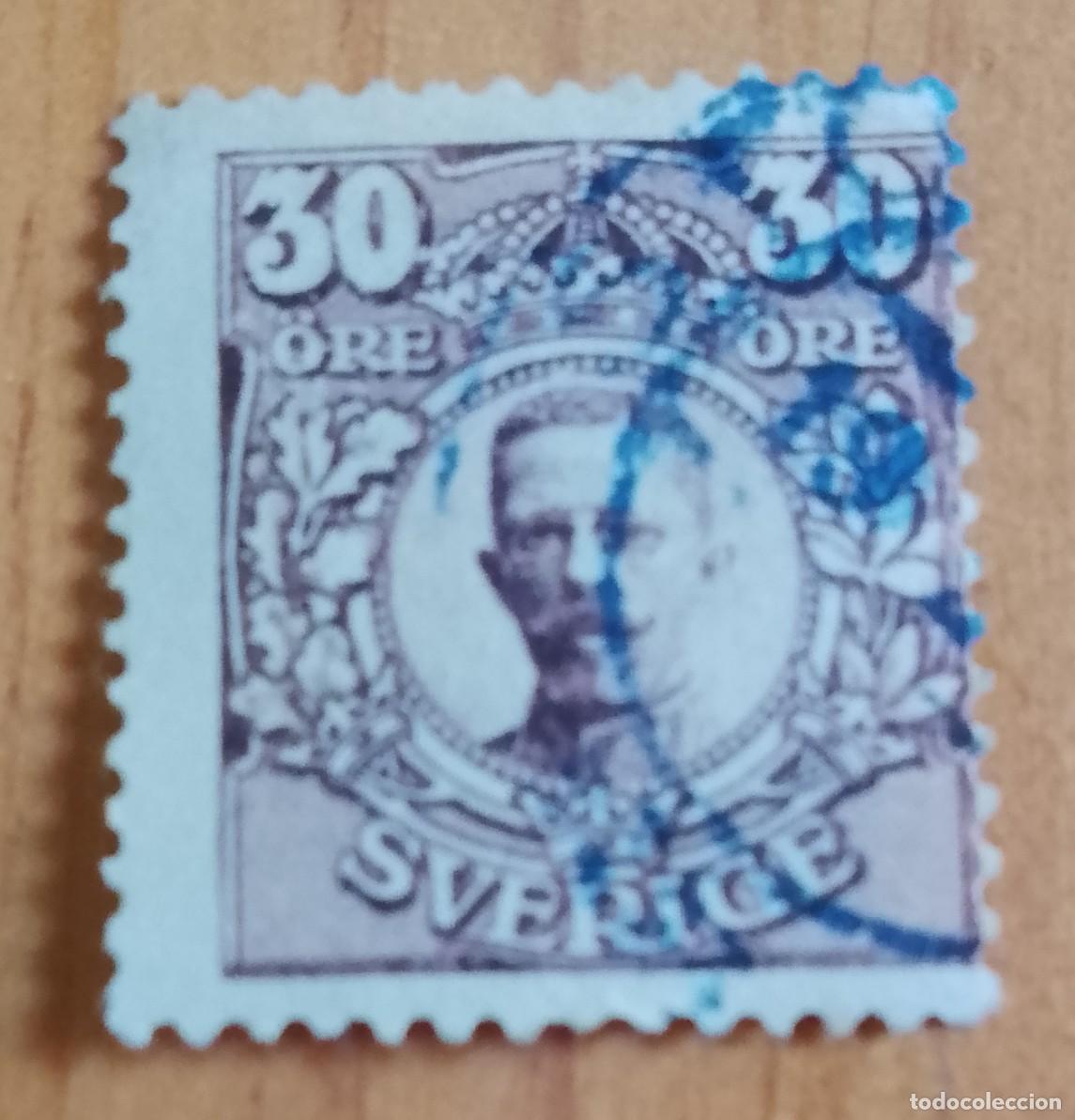 Sellos: SUECIA, SVERG - V/F 30 ORE - MONARQUIA, REY GUSTAVO V - A&Ntilde;O 1858-1950.