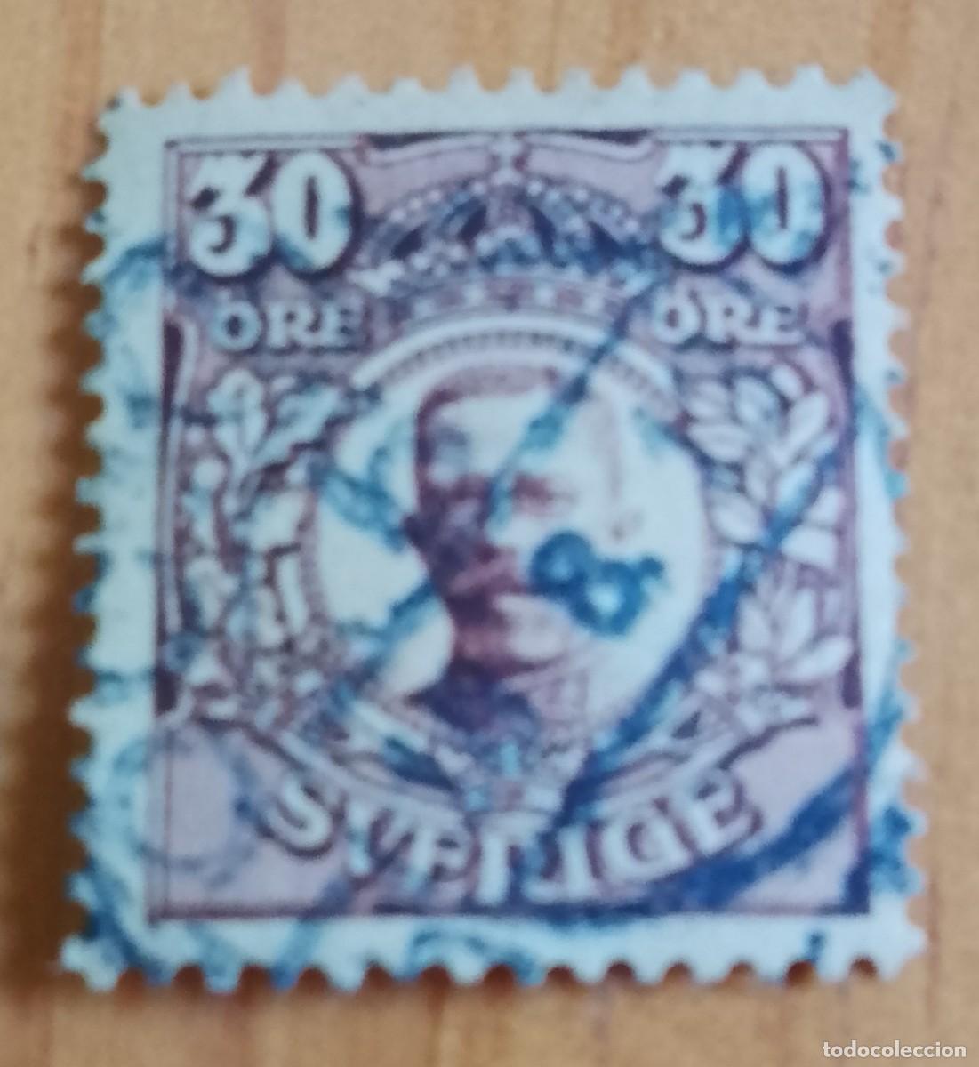 Sellos: SUECIA, SVERG - V/F 30 ORE - MONARQUIA, REY GUSTAVO V - A&Ntilde;O 1858-1950.
