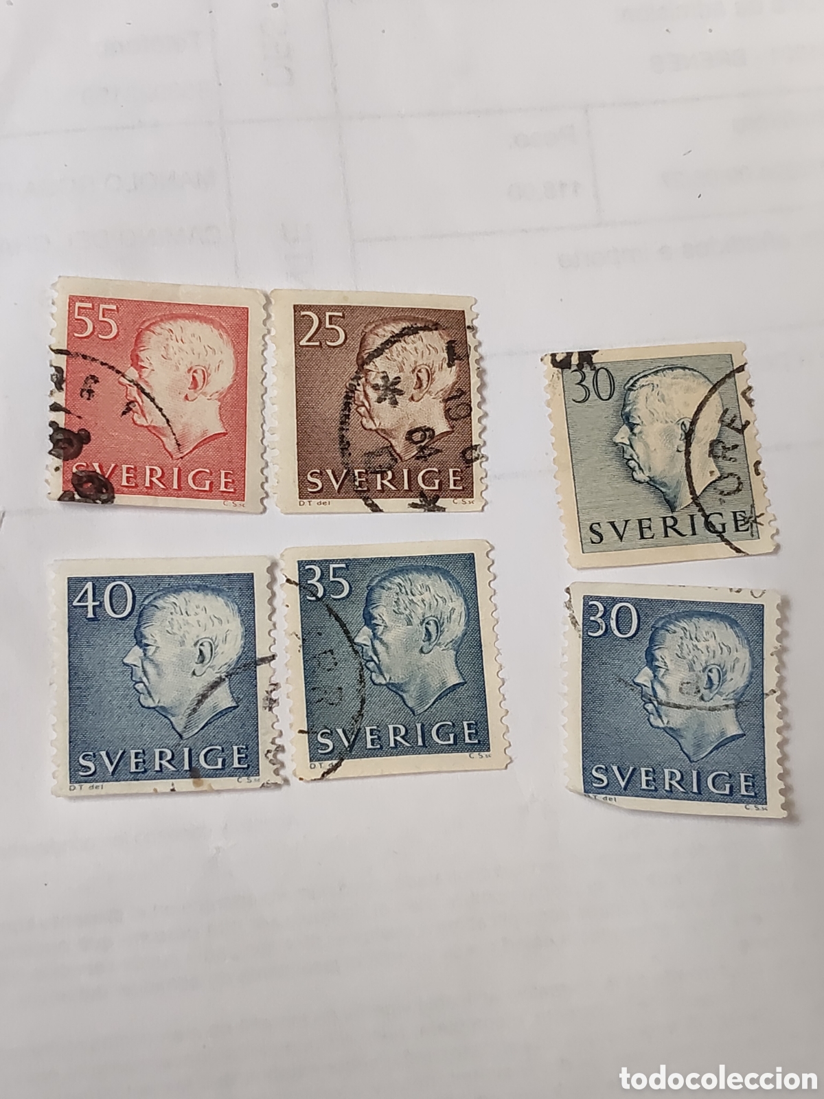 Sellos: Sello de Suecia Rey Gustavo Vl 1960 usados