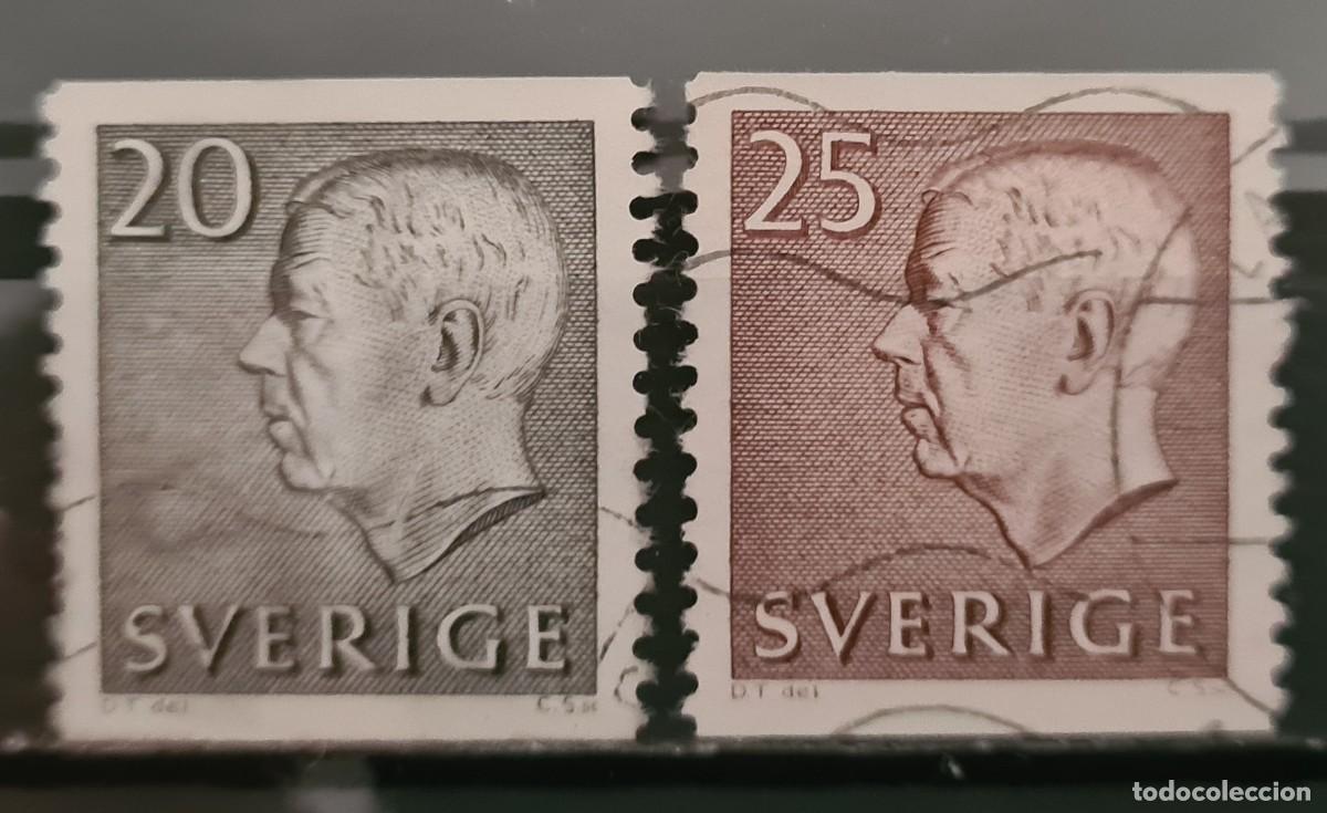 Sellos: Serie de sellos usados de Suecia 1961-68: Gustavo VI