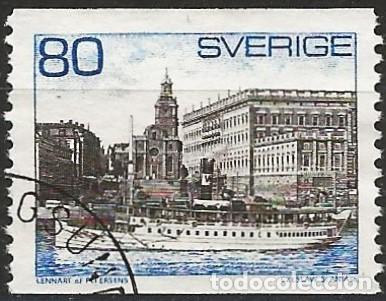 Sellos: Suecia 1971 - Mi 700y - YT 681 - Barco Storskar y Palacio Real, Estocolmo