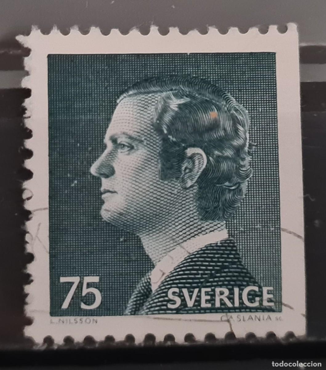 Sellos: Sello usado de Suecia 1974: Rey Carlos Gustavo XVI
