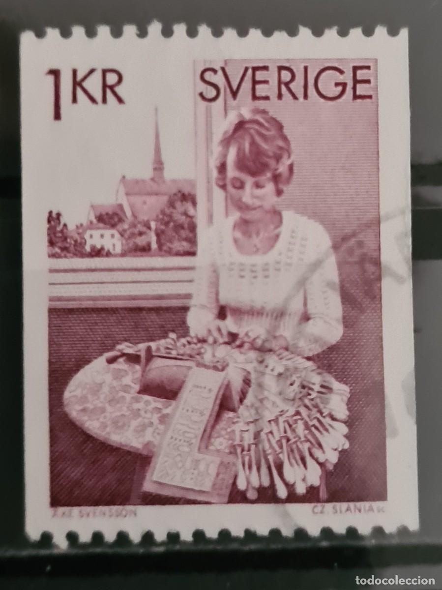 Sellos: Sello usado de Suecia 1976: artesanato