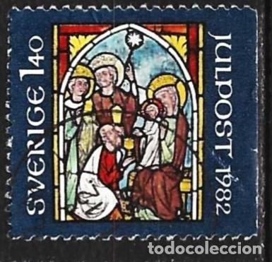 Sellos: Suecia 1982 - Mi 1211 Dr - YT 1193 - Navidad : Vidriera