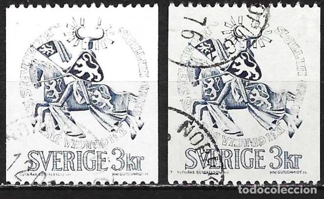 Sellos: Suecia 1970/76 - Mi 673x & 673y - YT 654 & 654a - El duque Erik Magnusson