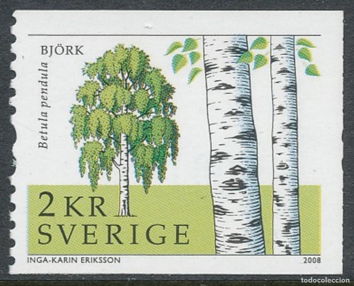 Sellos: SUECIA 2008 - FLORA - BETULA PENDULA - YVERT 2617