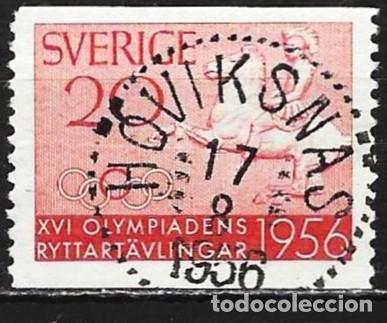 Sellos: Suecia 1956 - Mi 413A - YT 406 - Juegos Ol&iacute;mpicos de Melbourne : H&iacute;pica