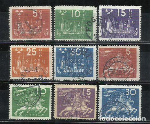 Sellos: Q503F-SELLOS SUECIA CLASICOS 1924 SELLOS SERIE 163a/up FOTO REAL 80,00&euro; YVERT SERVIGE.