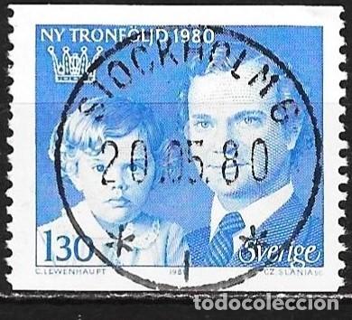 Sellos: Suecia 1980 - Mi 1101A - YT 1083 - El rey Carlos XVI Gustavo y la princesa Victoria
