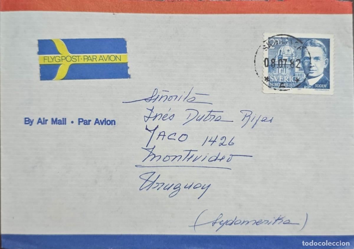 Sellos: MI) 1982, SWEDEN, ADDRESSED TO MONTEVIDEO, URUGUAY, AIRMAIL COVER, SPECIAL COMMEMORATIVE STAMP HONOR