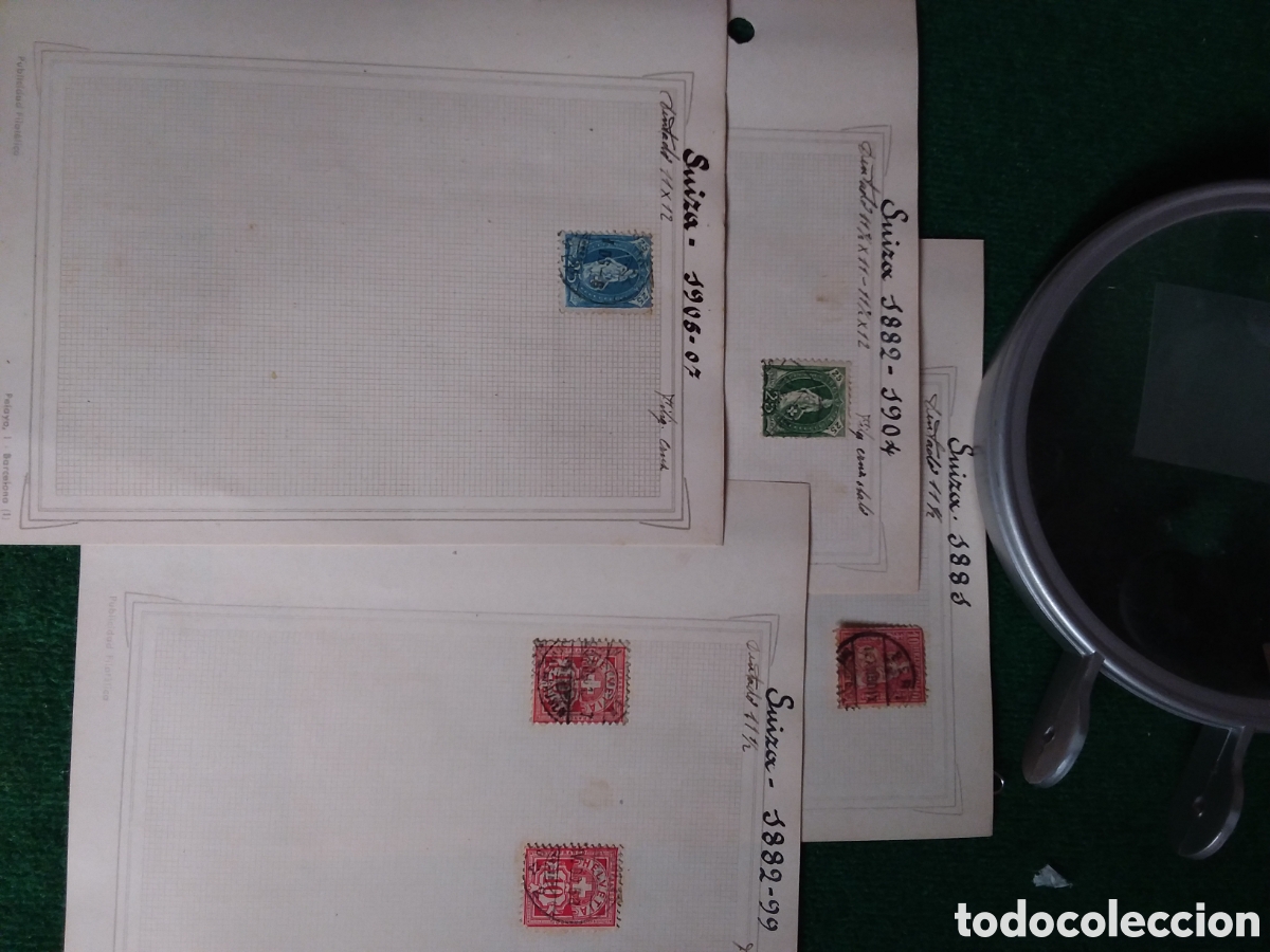 Stamps: SUIZA 12 HOJA CON SELLOS DE 1881/1936