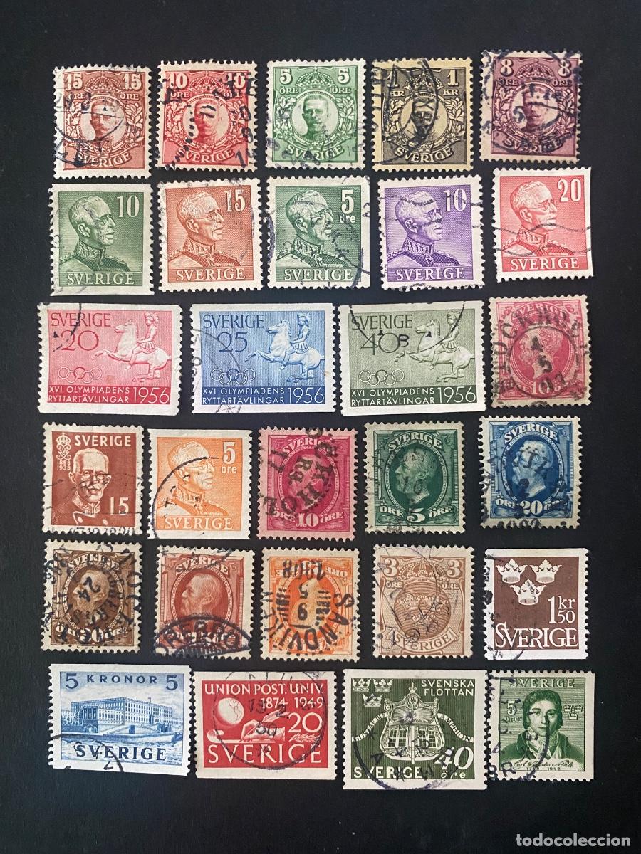 Stamps: Suecia, lote de sellos antiguos