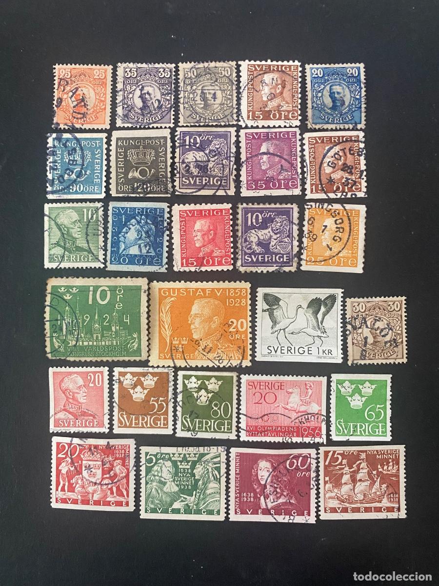 Stamps: Suecia, lote de sellos antiguos