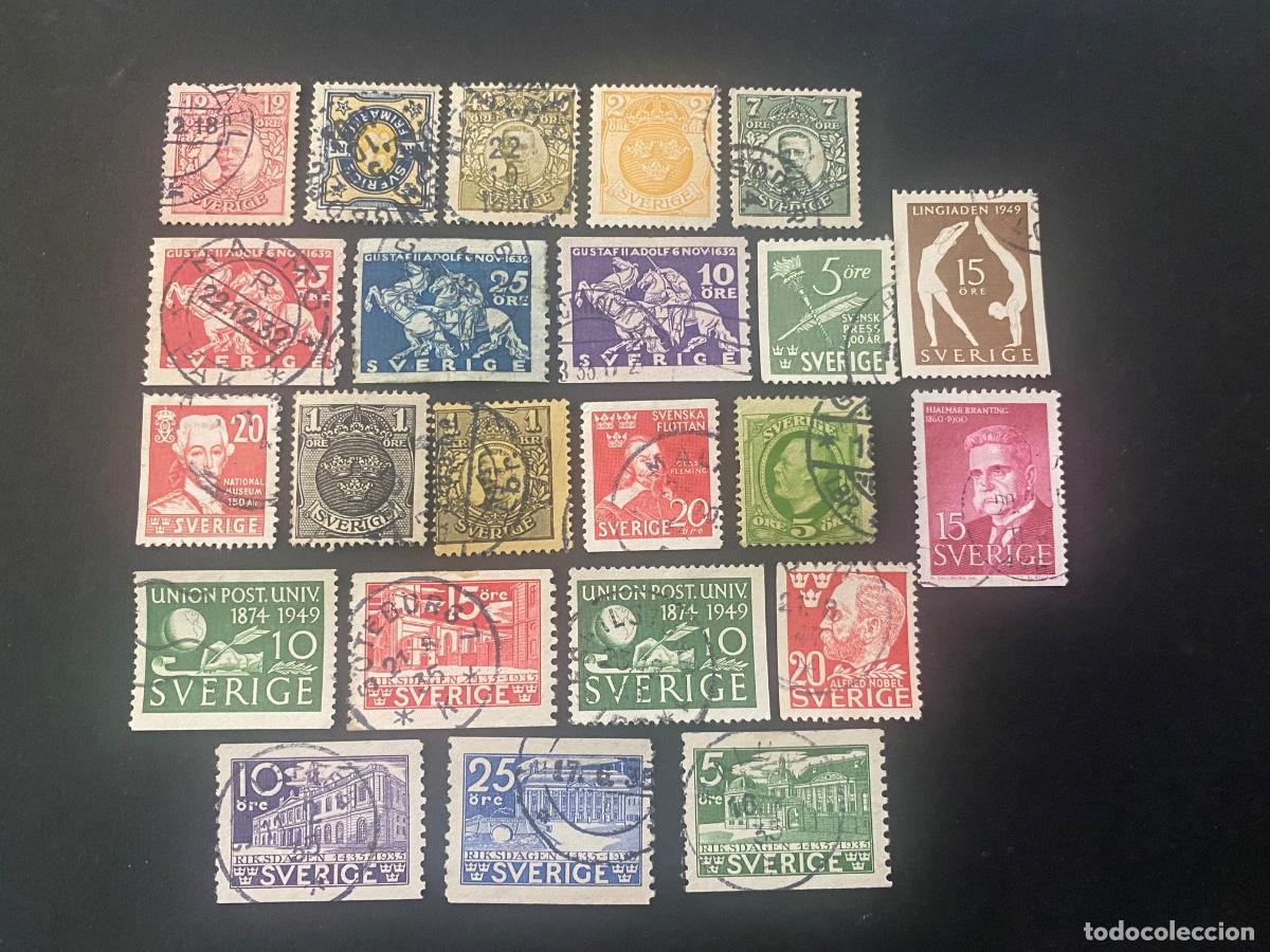 Stamps: Suecia, lote de sellos antiguos