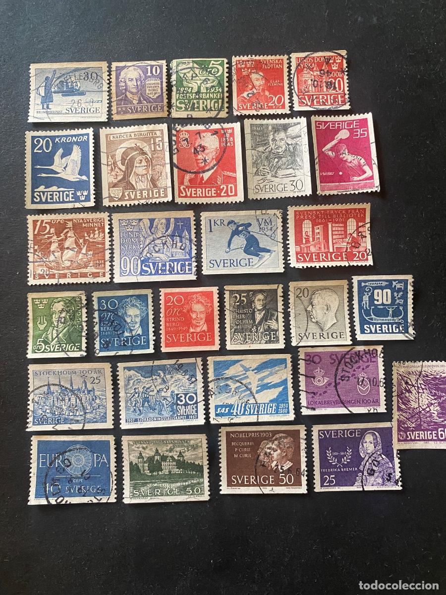 Stamps: Suecia, lote de sellos antiguos