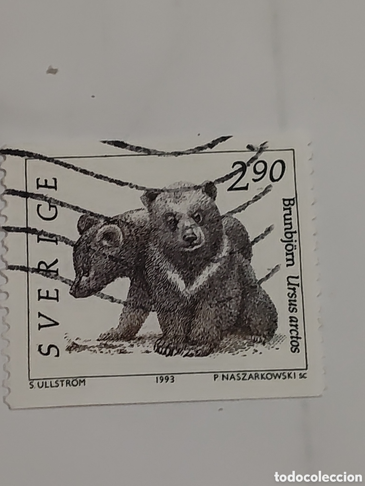 Stamps: Sello de Suecia Fauna salvaje oso pardo 1993