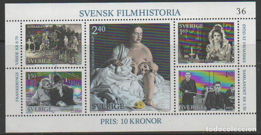 Timbres: SUECIA IVERT HOJA BLOQUE N&ordm; 9, HISTORIA DEL CINE SUECO, NUEVO **