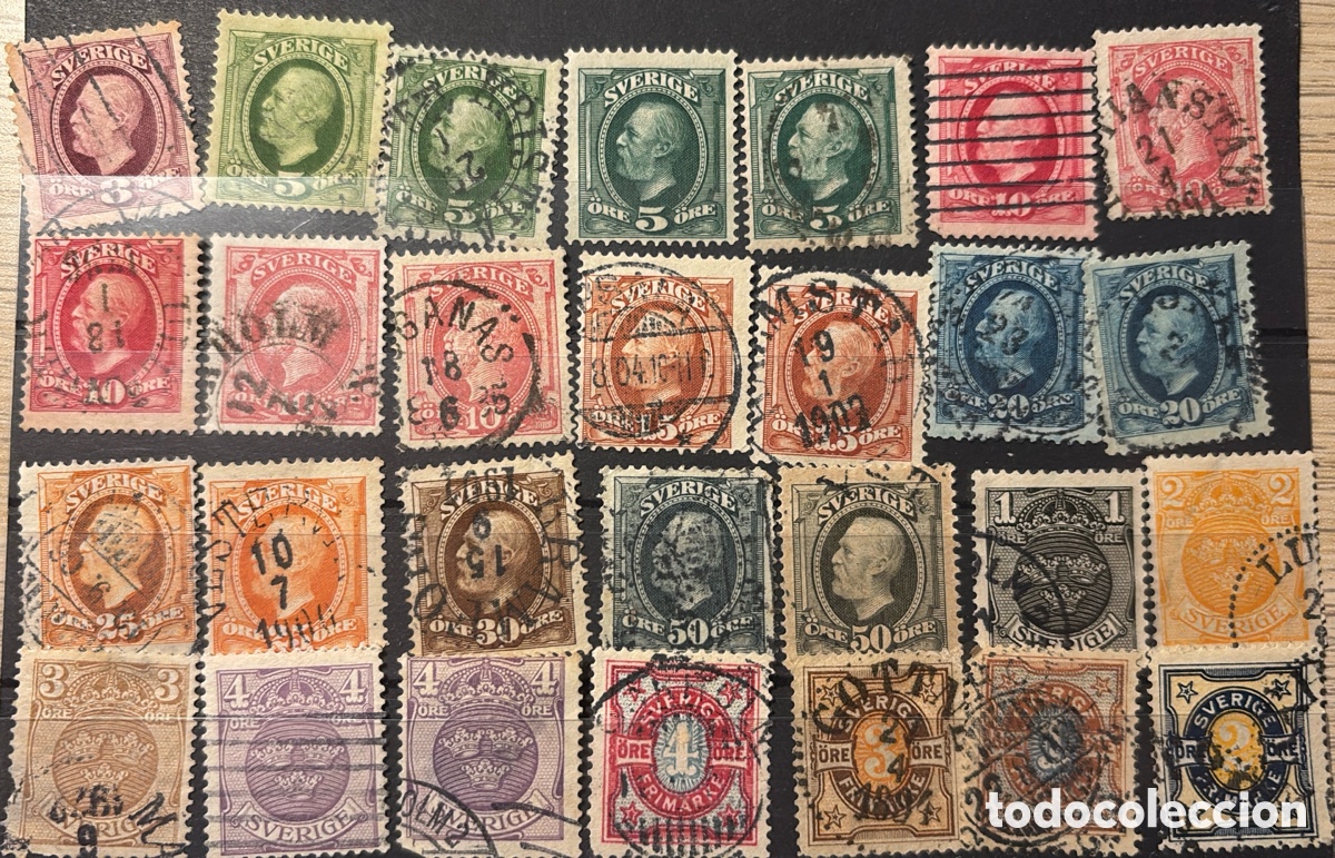 Sellos: Lote Sellos Suecia Sverige 1874-1925 65 unidades Usados