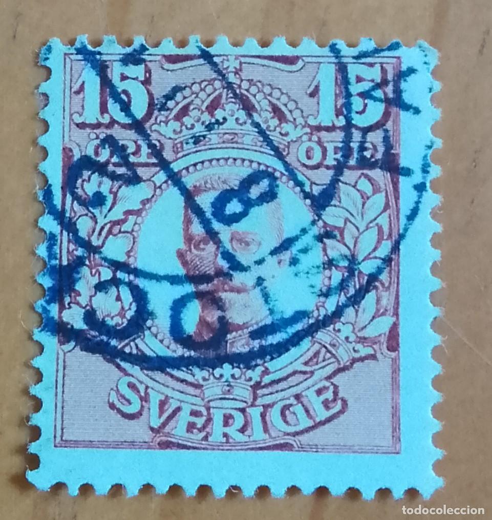 Sellos: SUECIA - V/F 15 &Ouml;RE - A&Ntilde;O 1910 - MONARQU&Iacute;A, REY GUSTAVO V - VER DESCRIPCI&Oacute;N