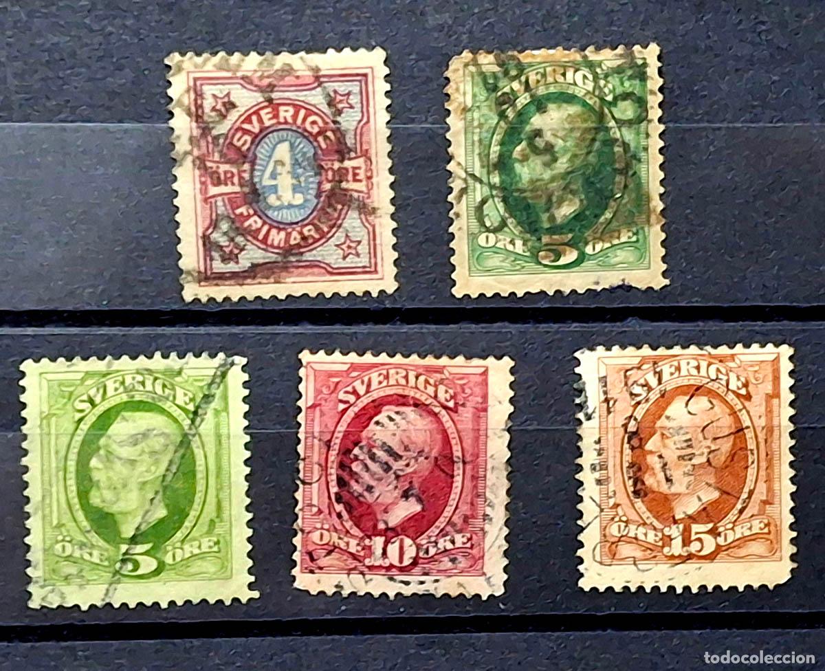 Sellos: 1890-1910, 5 sellos de Suecia - Sverige