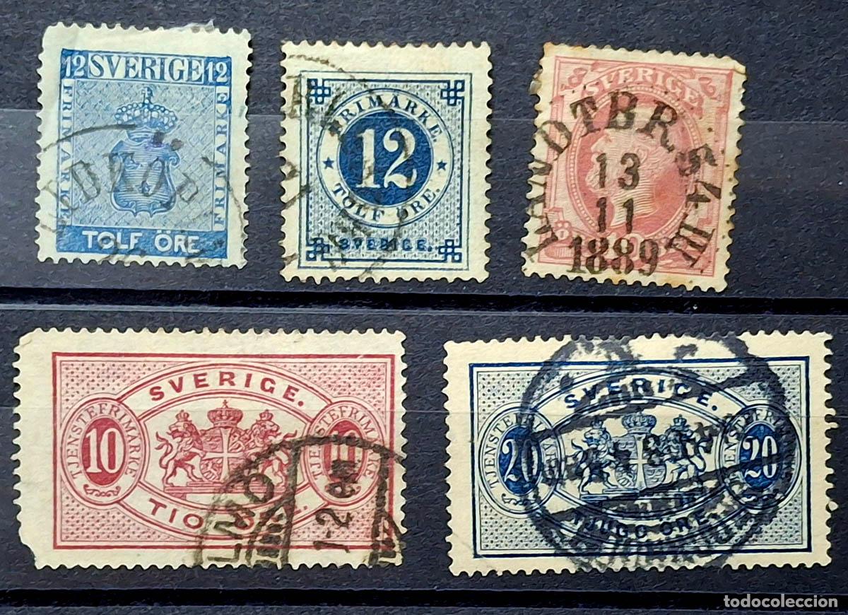 Sellos: 1850-1898, 5 sellos de Suecia - Sverige