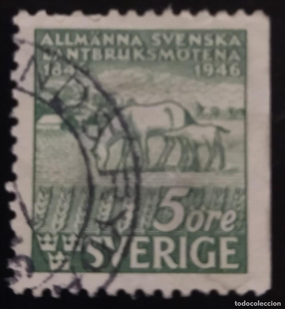 Sellos: SUECIA 1946 Centenario del primer congreso agr&iacute;cola nacional. Yvert: 321. USADO.