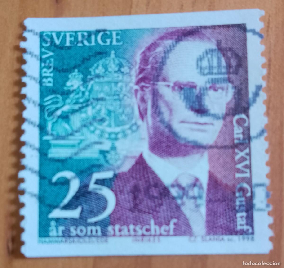 Sellos: SUECIA - CARLOS XVI GUSTAVO, 25 A&Ntilde;OS COMO JEFE DE ESTADO, A&Ntilde;O 1998 - VER DESCRIPCI&Oacute;N