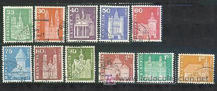 Sellos: SuiZA 1960. B&aacute;sicos: Ciudades de Suiza - Foto 1