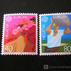 Sellos: SUIZA 1981 IVERT 1126/7 *** EUROPA - FOLKLORE