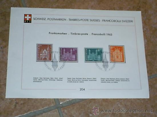 Sellos: Ficha filatelica de SUIZA - Foto 1