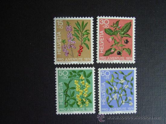 Briefmarken: N&ordm; YVERT 972/5*** A&Ntilde;O 1974  PRO JUVENTUD. FLORA. PLANTAS VENENOSAS DEL BOSQUE