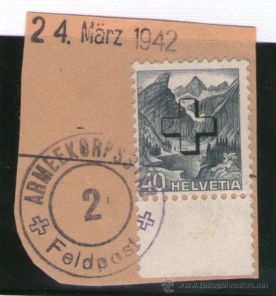 Sellos: ZUMSTEIN 209 (&ordm;) Fragmento de sobre Sobrecarga con Cruz NL022