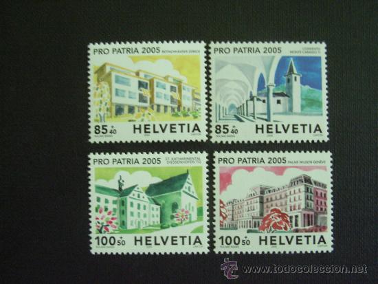 Sellos: SUIZA N&ordm; YVERT 1844/7*** A&Ntilde;O 2005. PRO PATRIA. EDIFICIOS - Foto 1