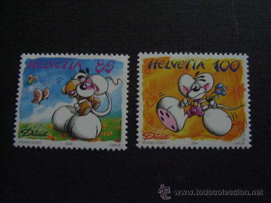 Sellos: SUIZA N&ordm; YVERT 1802/3*** A&Ntilde;O 2004 COMIC. DIDDL - Foto 1