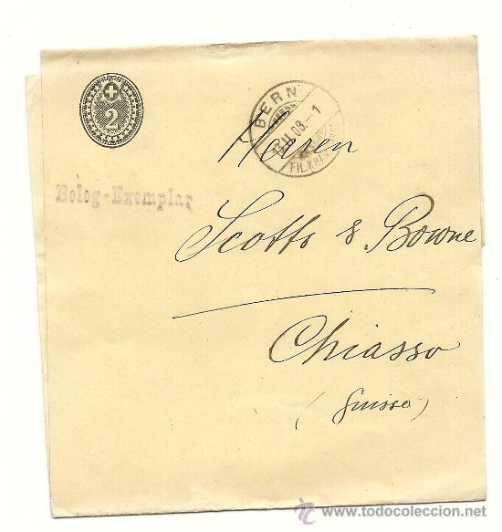 Sellos: SUIZA, HISTORIA POSTAL CIRCULADA 1908, - Foto 1
