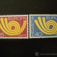 Sellos: SUIZA 1973 IVERT 924/5 *** EUROPA - CUERNO POSTAL. Lote 35786876