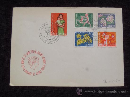 Sellos: PRO JUVENTUTE 1962 - BERN - HELVETIA - 5 SELLOS Y DOBLE MATASELLOS