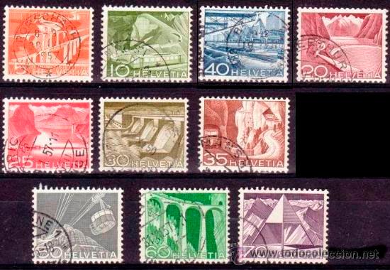 Sellos: Suiza: 1949. B&aacute;sicos: Paisajes - Foto 1