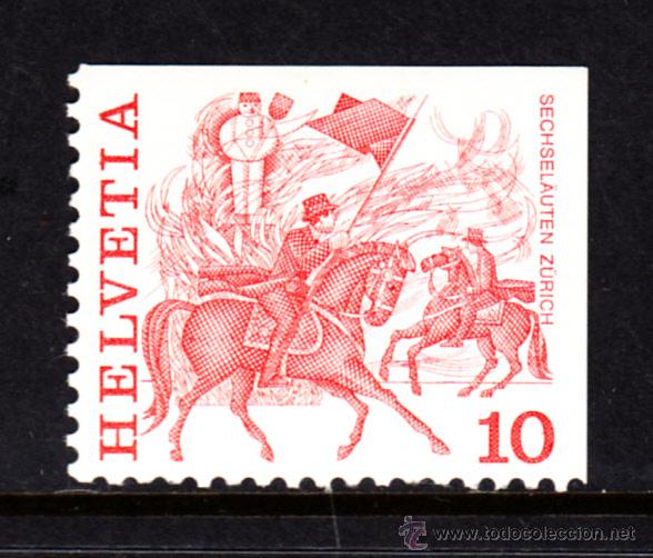 Sellos: SUIZA 1034b** - A&Ntilde;O 1977 - TRADICIONES - FOLKLORE - Foto 1