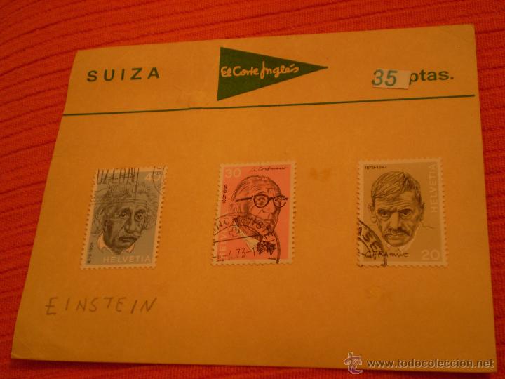 Sellos: CONJUNTO DE 3 SELLOS DE HELVETIA.SUIZA.CORTE INGLES.
